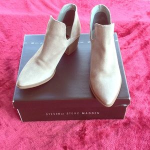 Steven by Steve Madden Gray Suede Booties
